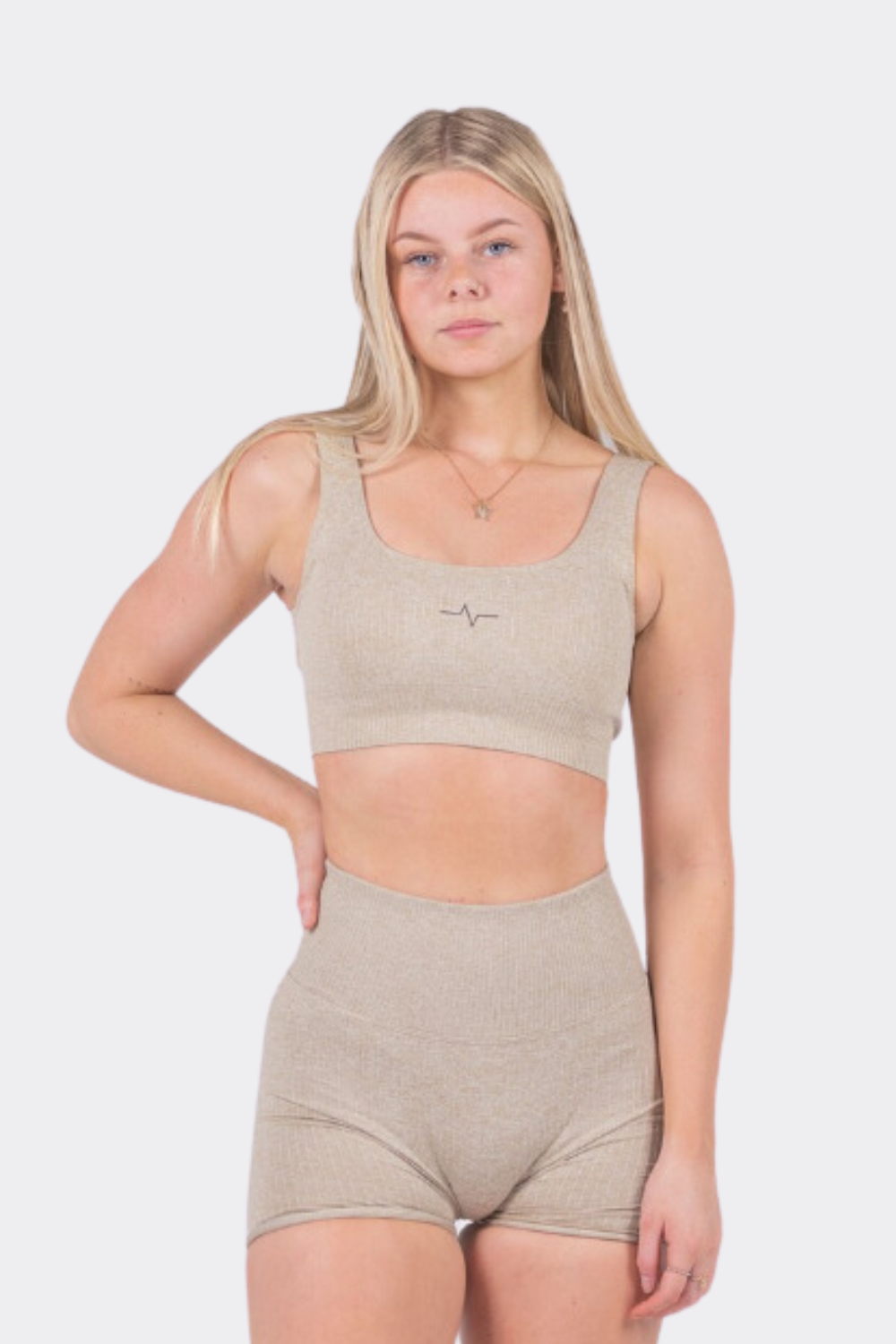 Ribbed Beige Bra