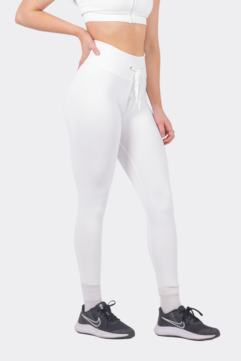 Laced White Leggings