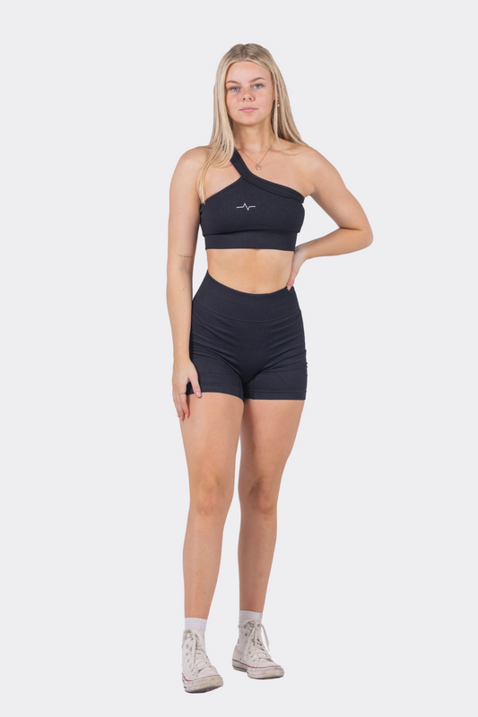 One Strap Black Short Set