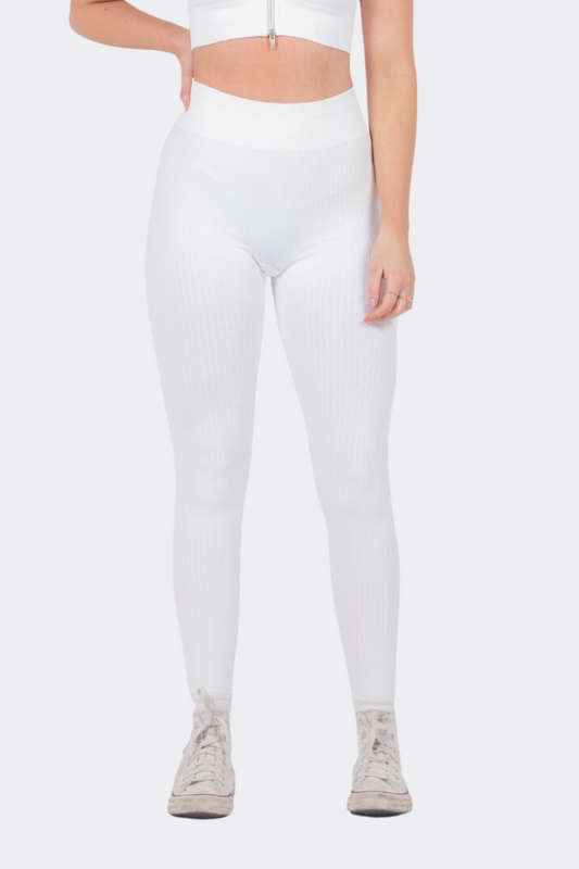 Spring Zip Up White Leggings