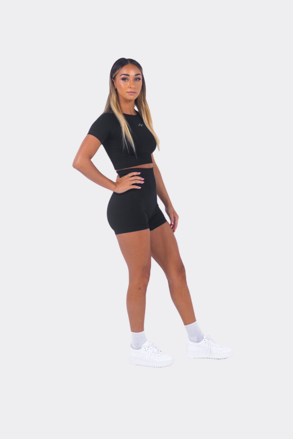 Sleeved Black Short Set