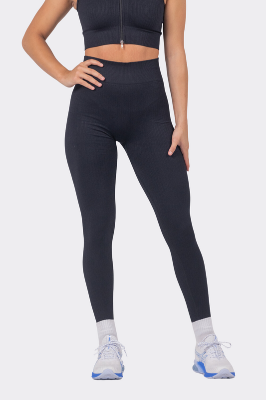 Spring Zip Up Black Leggings