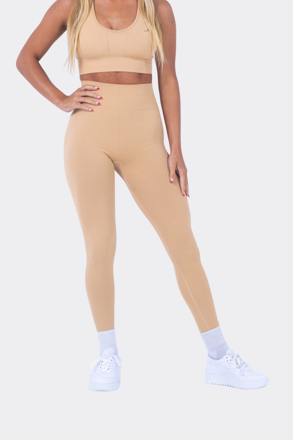 Cris Cross Beige Leggings