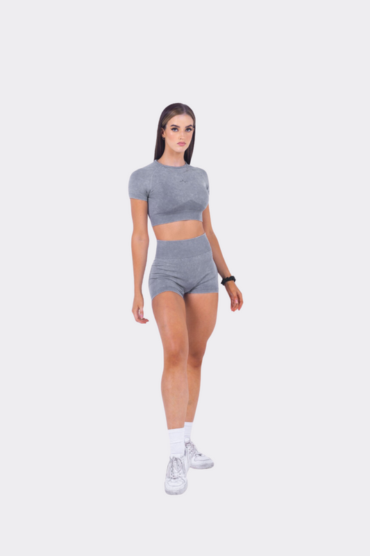 Sleeved Grey Short Set