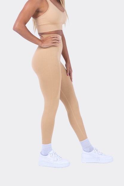 Cris Cross Beige Leggings