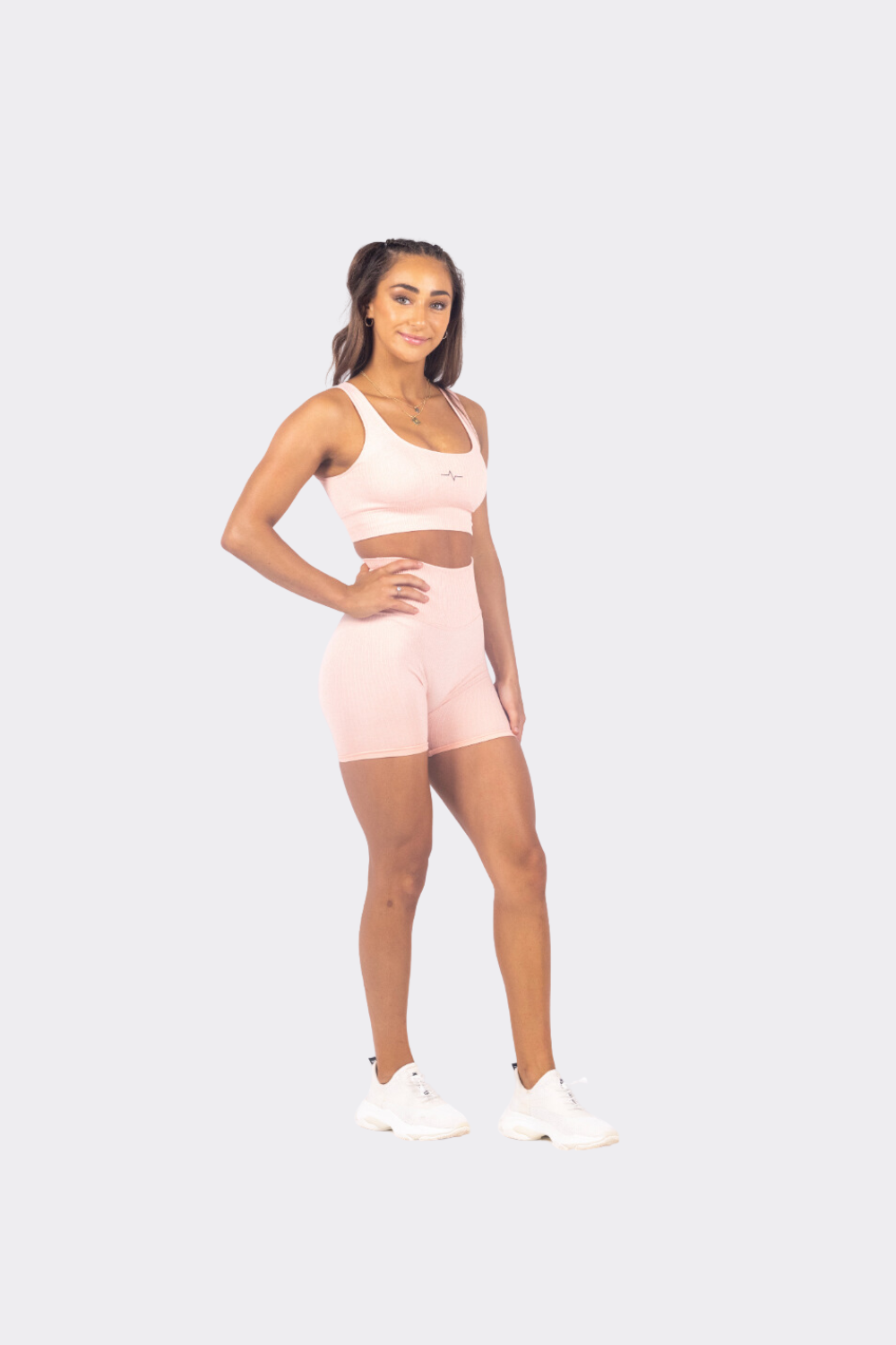 Ribbed Pink Short Set