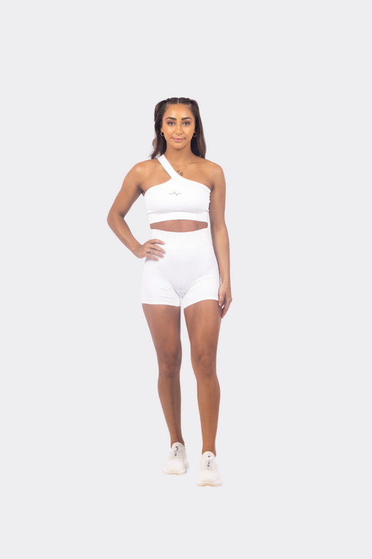 One Strap White Short Set