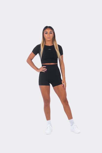 Sleeved Black Short Set