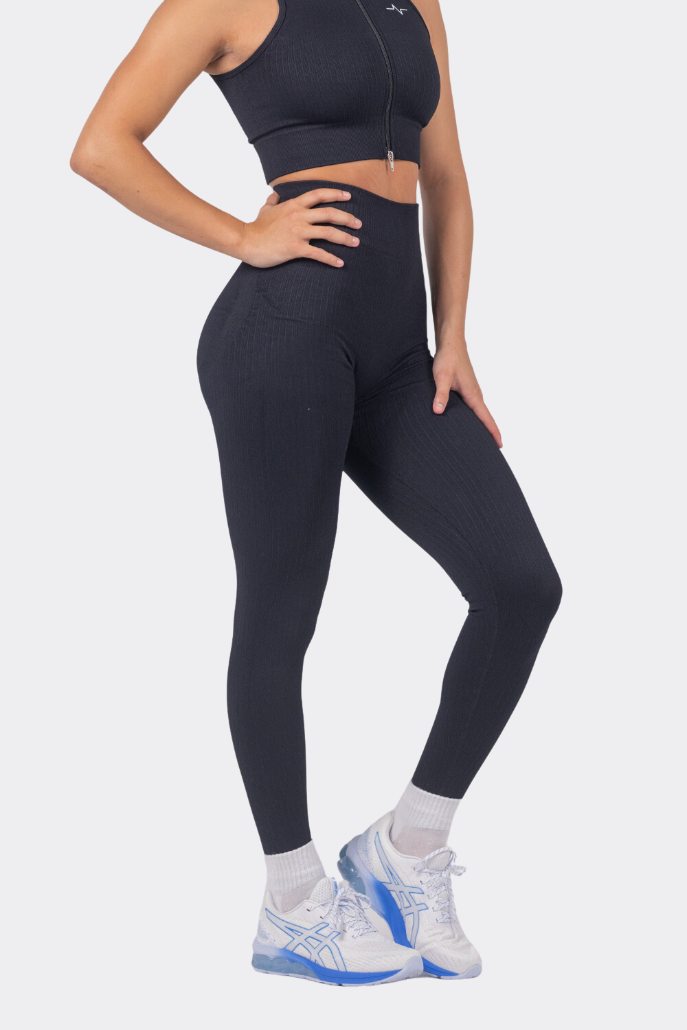 Spring Zip Up Black Leggings