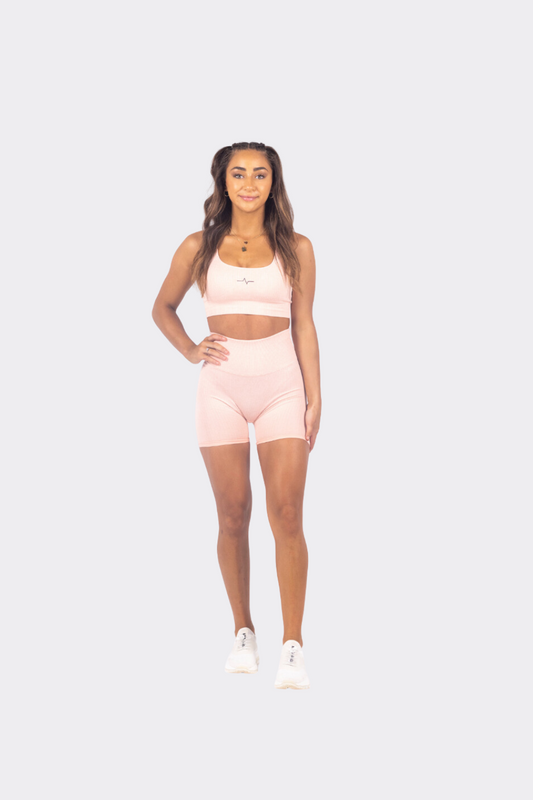 Ribbed Pink Short Set